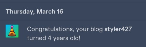 Huh, And Yet I Haven't Started Posting To It Since Last November.