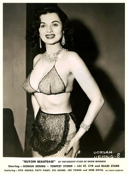 Dorian Dennis Appears In A Dazzling Publicity Photo From Irving Klaw’s 1956 Burlesque