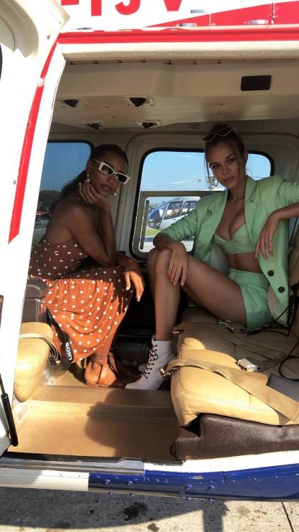 Josephine Skriver &amp; Jasmine Tookes via Cary’s Instagram story - June 2019.