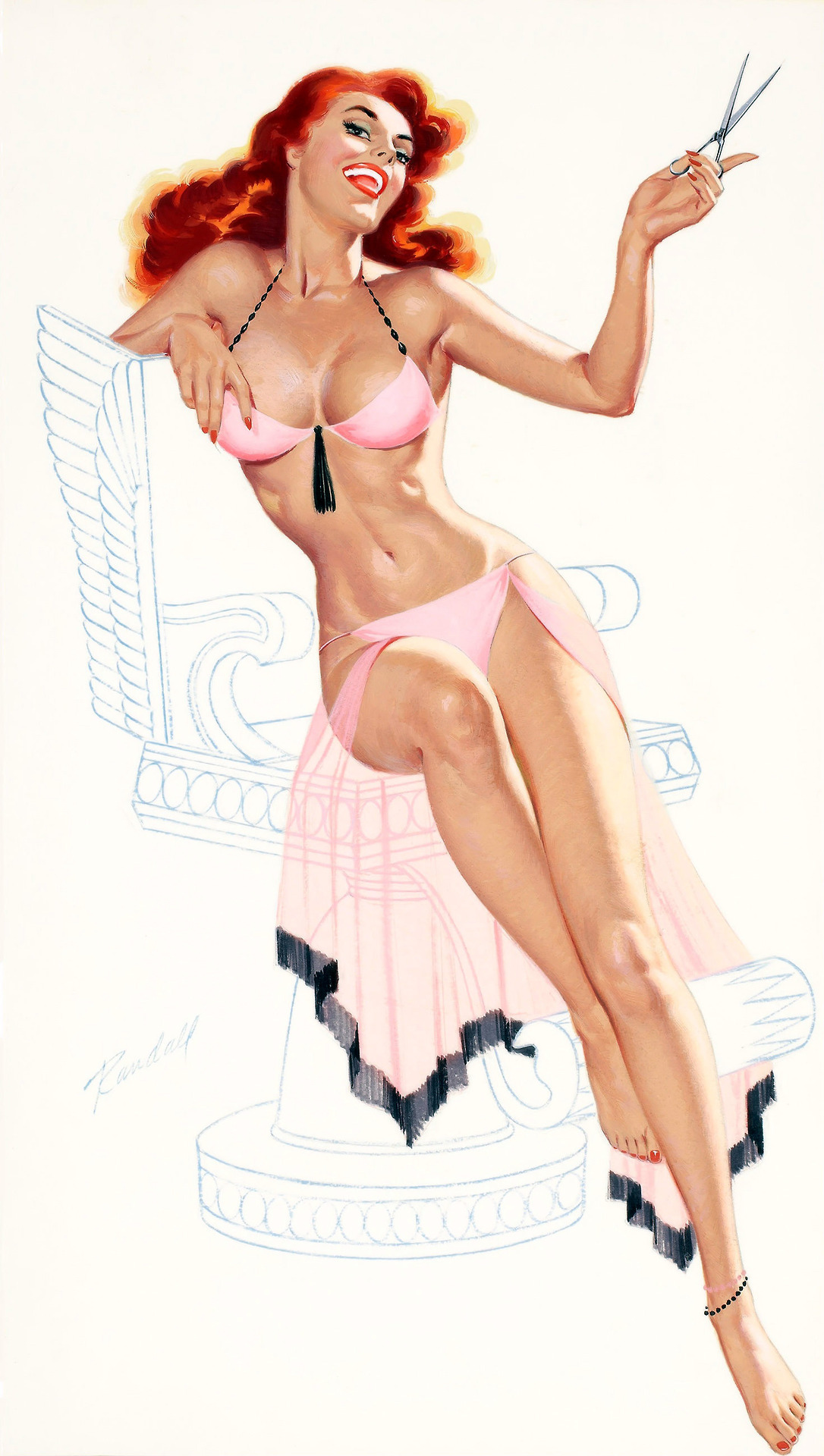 lovethepinups:    Bill Randall - “Sheer Delight” - 1950’s Kemper Thomas Calendar