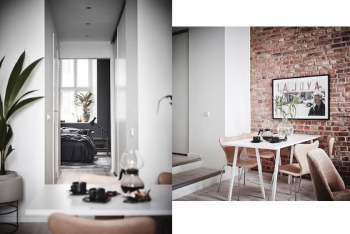 Edgy meets Boho in this Single Apartment | Goteborg, SwedenLayout:(Source: entrancemakleri.se)