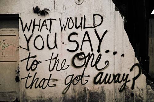 so tell me tumblrs and followers…what would you say to the 1 that got away?
