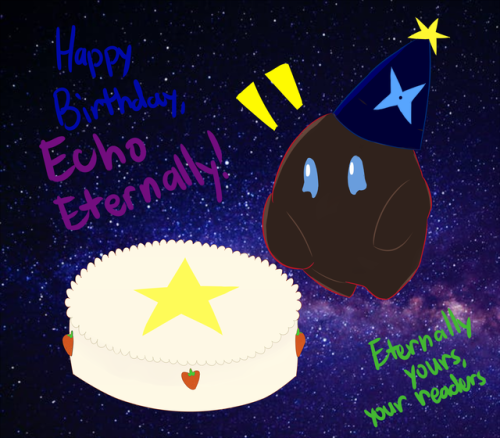 Happy birthday, @echoeternally​! You deserve the cake. :pwow look at the stock photo background