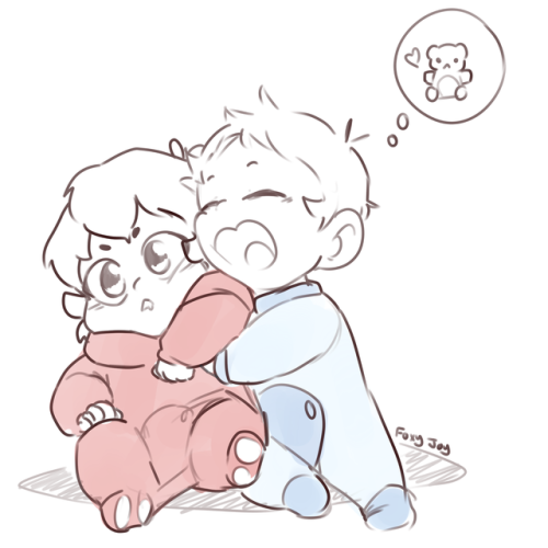 foxyjoy-art: Lance’s favorite bear:  Red and fluffy Keith:   Red and fluffy&nbs