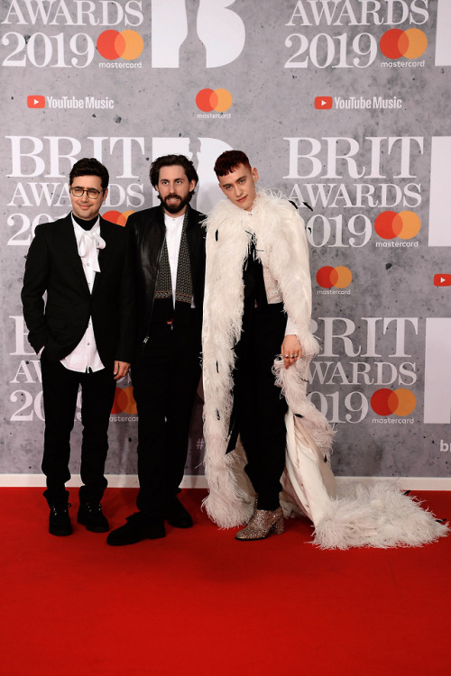 Emre Türkmen, Mikey Goldsworthy and Olly Alexander from the Years and Years attends The BRIT Awards 