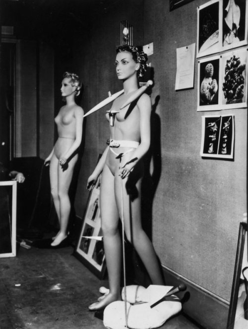 Exhibition Surrealism at Galerie des Beaux-Arts, Mannequin by Yves Tanguy, Paris 1938 Photo by Man R