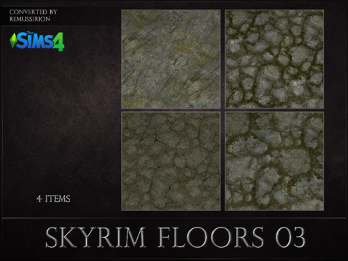 remussirion:Converted a bunch of skyrim floors for Sims4! They’re for private use only, so I won’t s