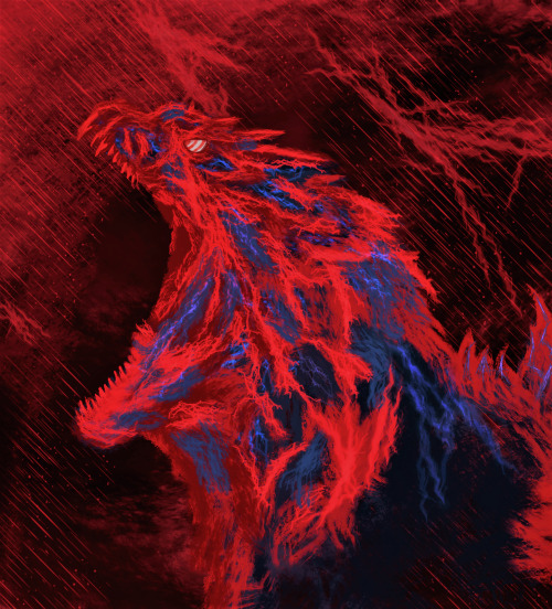 Painting of Godzilla from the upcoming Singular Point anime. I’m split on how this anime may turn ou