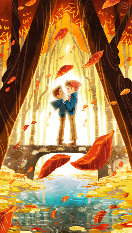 shep689:  stirpicus:  kybralart:  “The Crossing”by Kyle Cabral They played in the morning,and napped for an afternoon.Then, they fell in love at dusk,and walked together until midnight.  Super charming illustration series by an old classmate