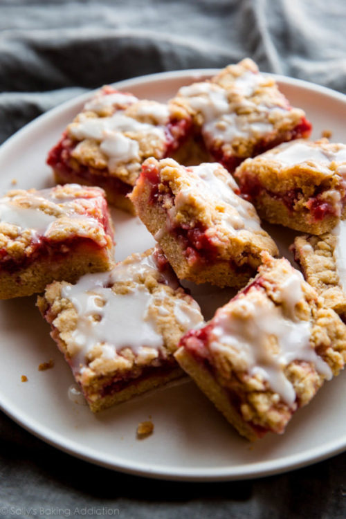 lemon strawberry crumb bars.