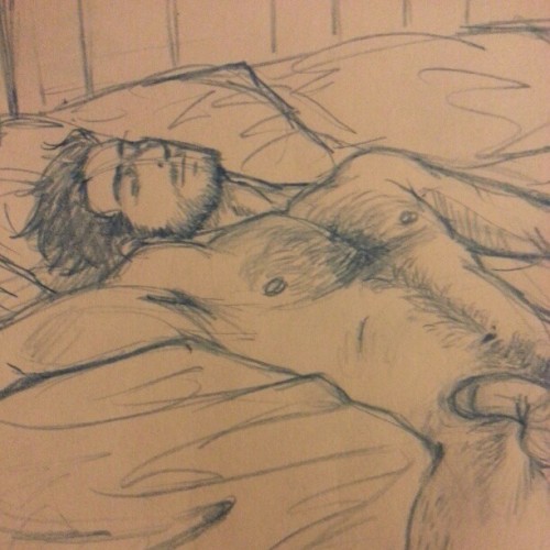 frenchpatrick:  cris-art: Sleeping, a quick drawing I did, chose a photo of Felixdeon (DA). #billykaplan #nsfw  I follow back: GAY DRAWING 