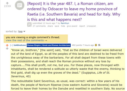 ancient-rome-au: Over on r/AskHistorians, I came across this top-notch answer to a question about an