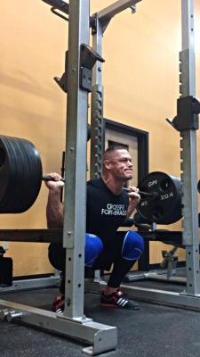 weaponsgradegains:  Cena doing some more squats.  May not watch WWE anymore but this dude has such a passion for Weightlifting and is so dedicated to getting stronger and better.  Can’t not admire it. 