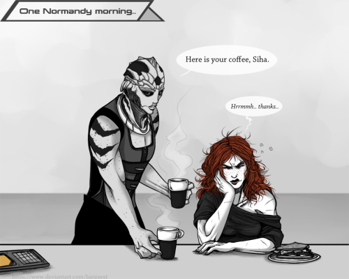 Just a regular morning in Normandy.. (Oh, and Legion and EDI found that one specific Disney/Pixar’s 