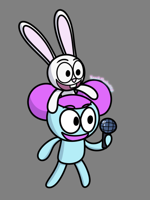 Pibby and Bun Bun or Pib and Bun fnf in Sr.Pelo art style 