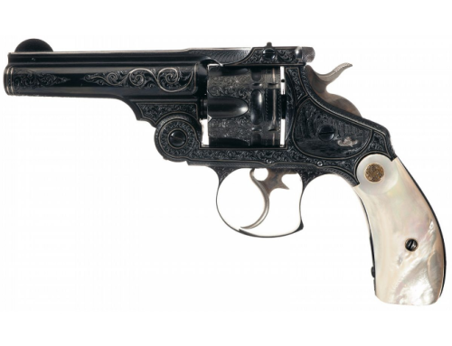 Master engraved and silver inlaid Smith & Wesson 44. with pearl grips.from Rock Island Auctions