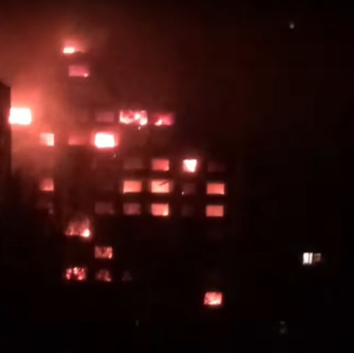 Ukraine on fire, during the Russian invasion. March, 2022.