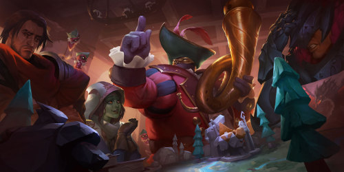 Bard Bard, Zilean Wisewood & Rift Master Darius - Legends of Runeterra Splash Art