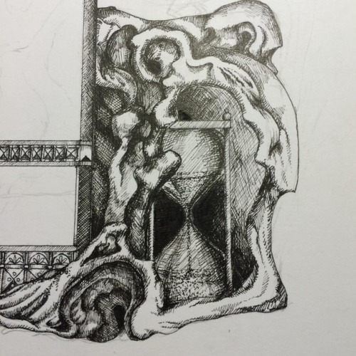 A grotto for my hourglass. #wip #drawing #art #stilllife #penandink #rococo #rococostyle #crosshatch