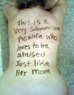 &Amp;Ldquo;This Is A Very Submmisive (Sic) Pigwife Who Loves To Be Abused. Just Like