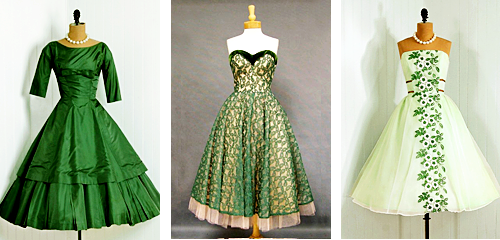 Porn Pics 1950s Prom and Party Dresses: Green