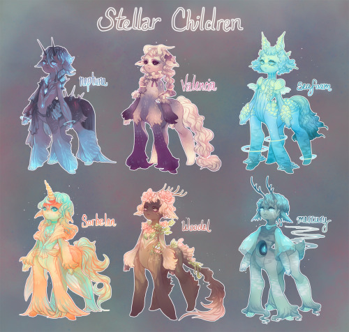 Finished some adopts that are for sale here!Stellar children are a closed species owned by me. Info 