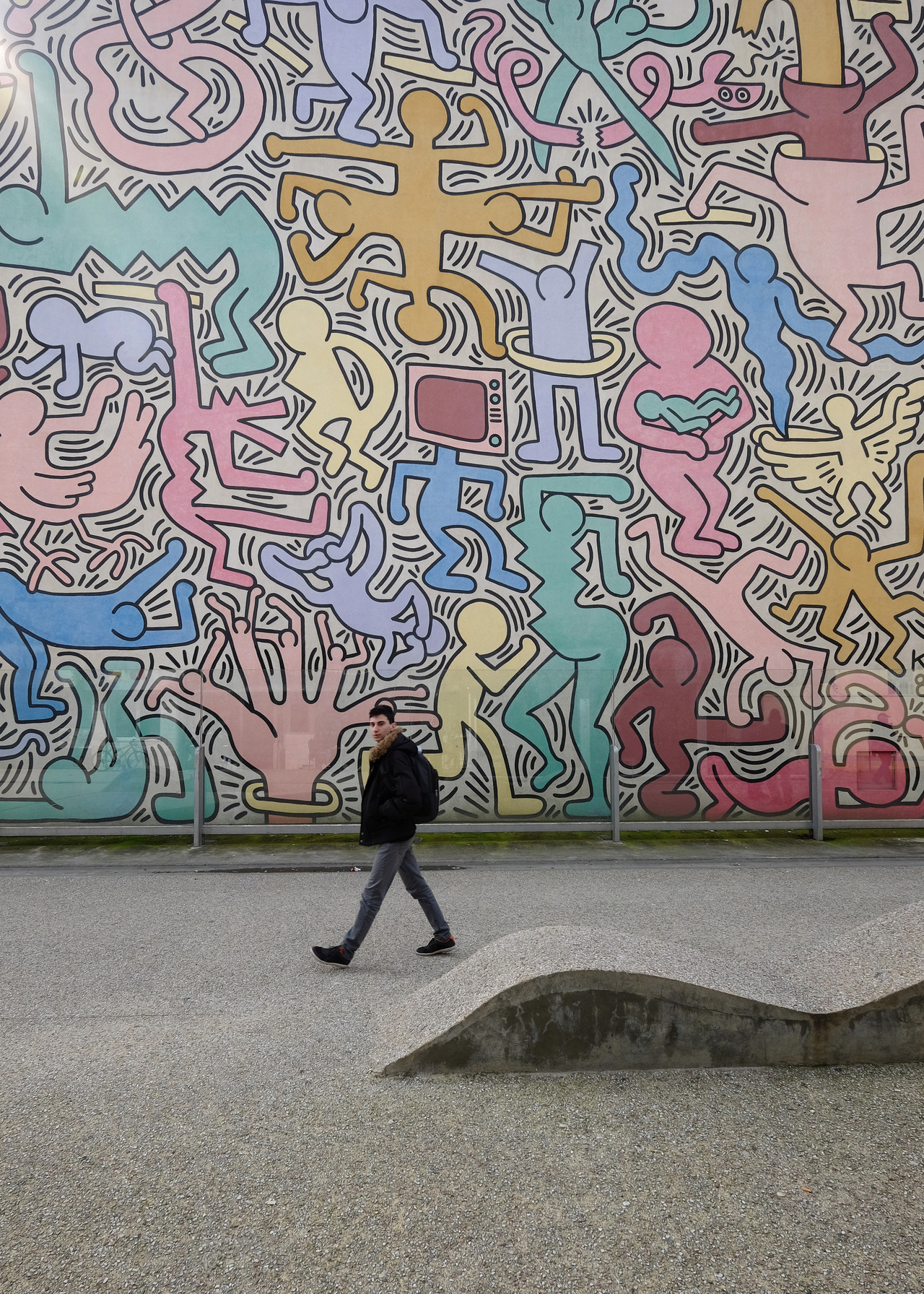 scavengedluxury: Keith Haring’s last public work, “Tuttomondo”. Pisa, March