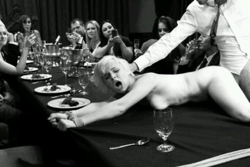 slapmeunconcious: Follow Sir &amp; Mistress. Submit to Sir. He told her to rub his leg at dinner
