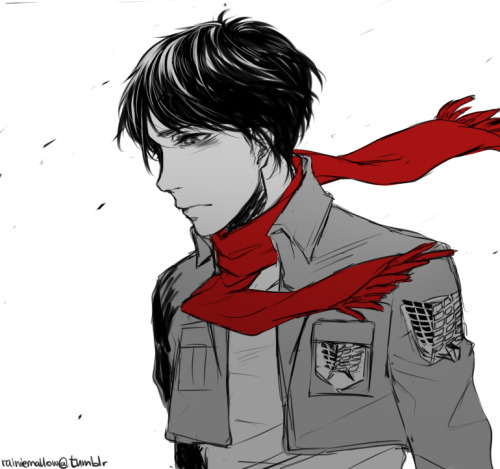 rainiemallow:   please tell me the way back to home  I have this headcanon in which if Mikasa dies Eren will wear her scarf everyday in her stead because it’s the last thing he will have left of home in the whole world and this makes me extremely sad