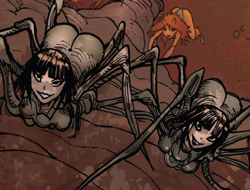 zackaran: bad-comic-art:hell yea baby! spiders with big ol’ buttcheeks! The Invincible Red Sonja #7 