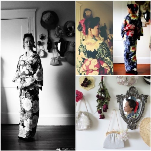 Today’s outfit, chusen yukata. I prefer yukata than kimono to wear, because yukata looks wrink