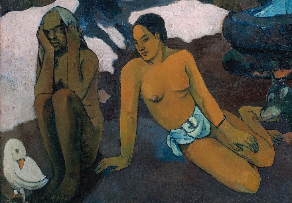 dionyssos:Paul Gauguin ,part of the painting Where do we come from ,What are we