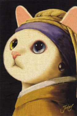 pagewoman:  Cat with a Pearl Earring by Jetoy 