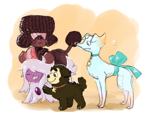 three-legged-cow:  Steven Universe + Dogs