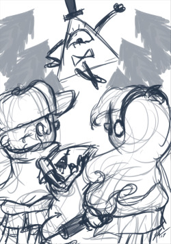 coffeecogs:  Gravity Falls doodle ^^ Silly extra: 