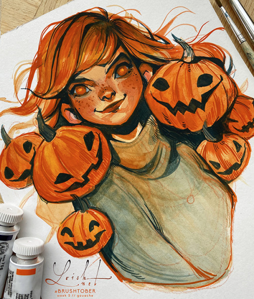 The final week of #brushtober has arrived, and it’s time to try gouache! After trying the other pain