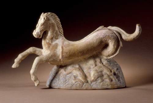 ancientpeoples:Terracotta hippocamp, 31 cm long (12 in)Greek, from Sicily (Centuripe), 3rd century B