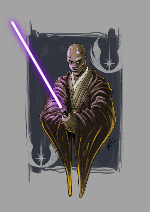 Mace Windu by Fran Reyes - Digital Art