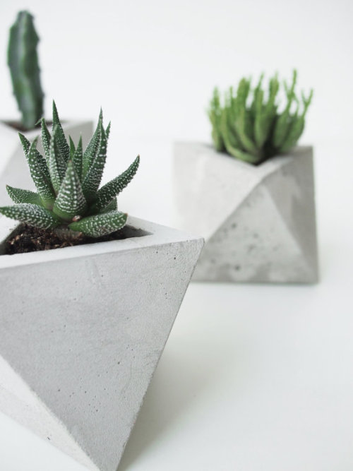 awesomeshityoucanbuyx: etsy: In smooth, hand-sculpted concrete, Frauklarer’s geometric planter