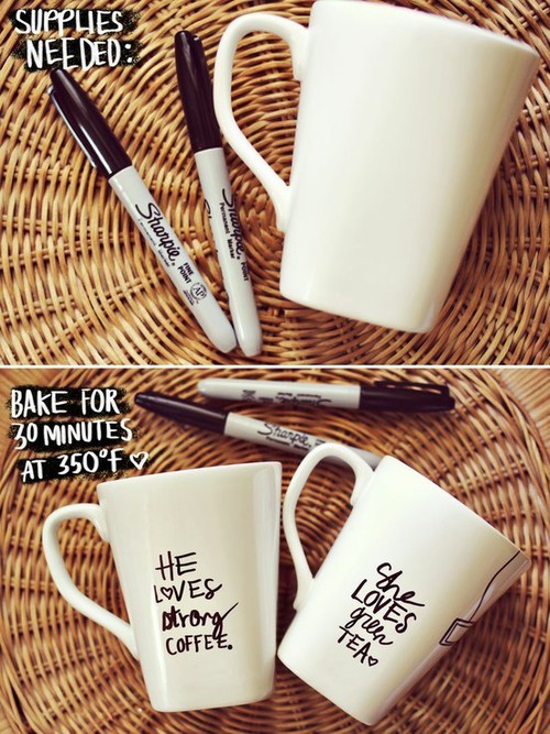 mazzolaa:  bisouxart:  create me. / Sharpie dishes tutorial: All you need is a sharpie