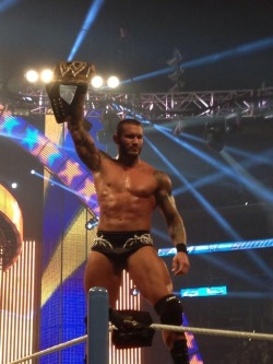 ortonstrikesfirst:  Ladies and gentleman, our NEW WWE Champion, Randy Orton.  I&rsquo;m so happy for him but at the same time I feel like slapping him!!