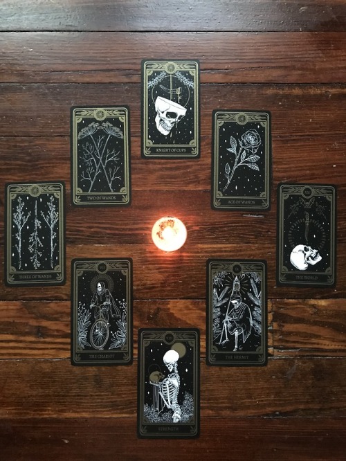 wtchcrvft: Full moon reading with my new marigold tarot deck