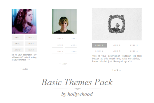 hollywhood: Theme Pack 6 by Hollywhood ↴ Theme 33: Live preview | Code 6 customisable links 100 x au