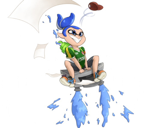 A rather amusing commission to make an inkling using their ultimate ability: an inkjet…printe
