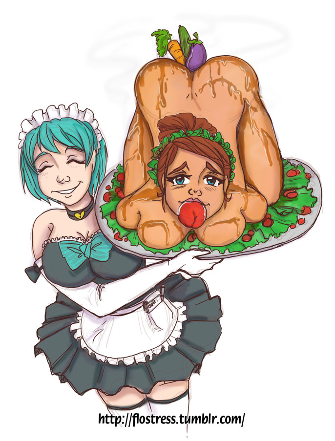 flostress:“Here’s your order Sir! One lightly roasted Girl stuffed with vegetables