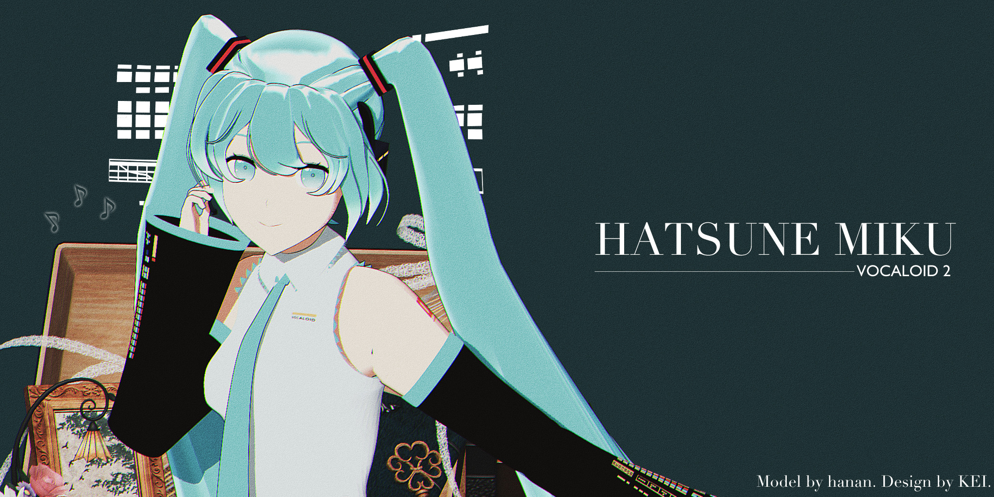 Distribution picture of Hatsune Miku.