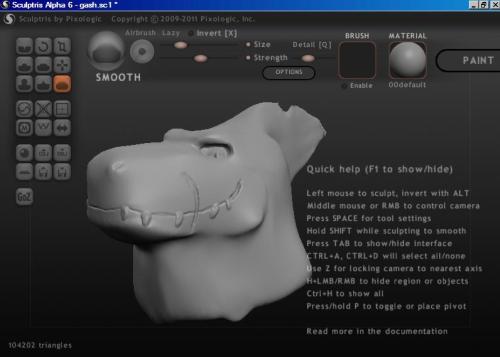 First time trying 3-D Modeling, using the program “Sculptris” There’s so much yet I don’t know how to do, but I can at least see Gash’s face forming a little XD