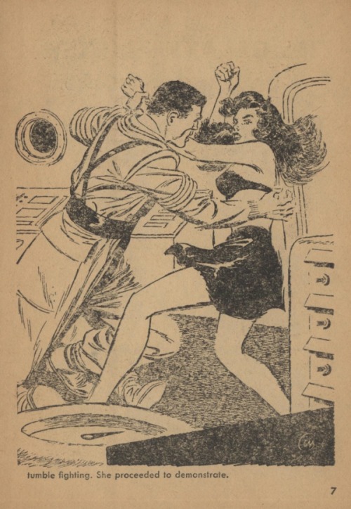 She proceeded to demonstrate. (Amazing Stories, 1956)