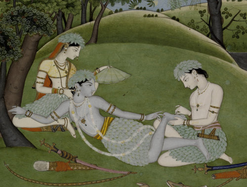 Unknown Indian Artist, Punjab Hills, Kingdom of Kangra, Rama, Sita and Lakshmana Begin their Life in