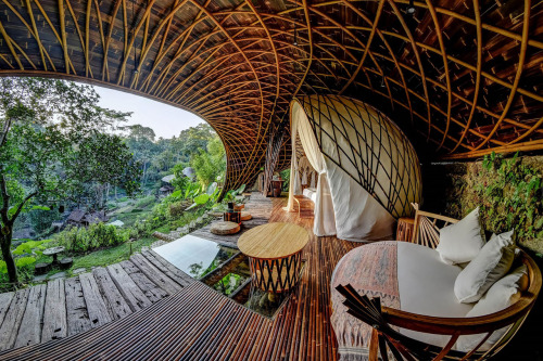 Made in Bali: Escape Reality at an Open-Air Bamboo Dome in the JungleOtherworldly bamboo architectur